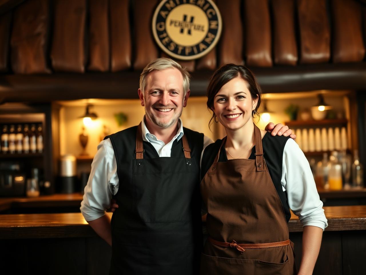 Die Wirtsleute hinter der Bar
