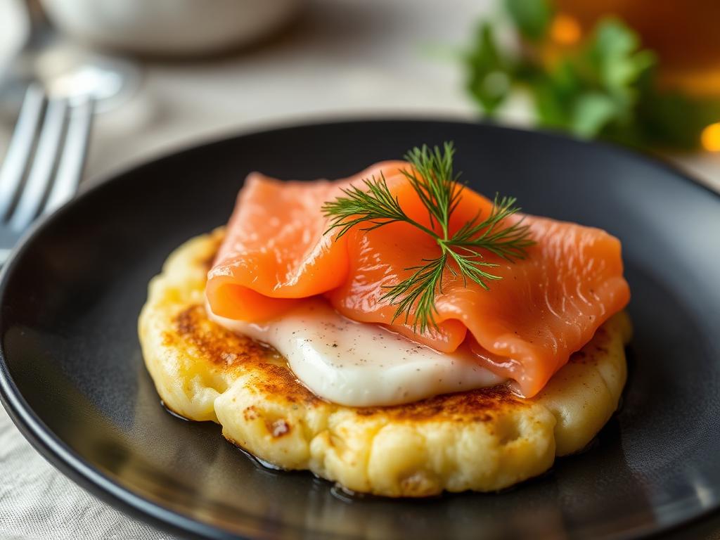 Kartoffelpuffer mit Lachs